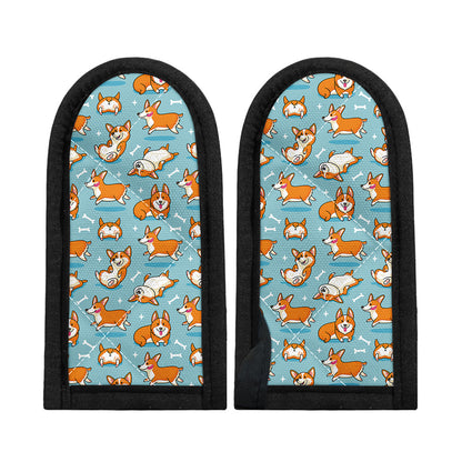 Happy Corgi Pattern Print Skillet Handle Cover