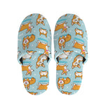 Happy Corgi Pattern Print Slippers