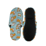 Happy Corgi Pattern Print Slippers