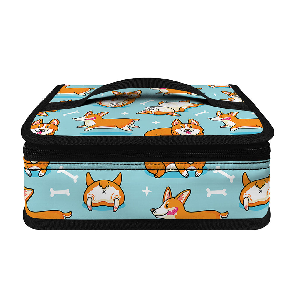 Happy Corgi Pattern Print Small Lunch Bag