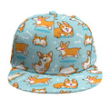Happy Corgi Pattern Print Snapback Cap
