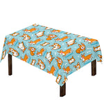 Happy Corgi Pattern Print Tablecloth