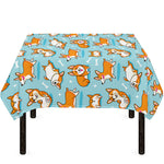 Happy Corgi Pattern Print Tablecloth