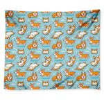 Happy Corgi Pattern Print Tapestry