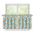 Happy Corgi Pattern Print Tier Curtains