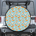 Happy Corgi Pattern Print Tire Cover