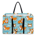 Happy Corgi Pattern Print Utility Tote Bag