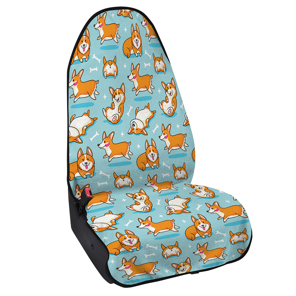 Happy Corgi Pattern Print Waterproof Car Seat Cover