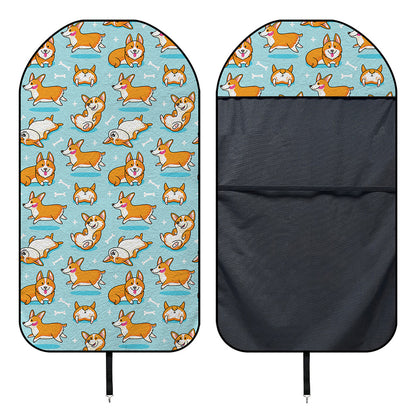 Happy Corgi Pattern Print Waterproof Car Seat Cover