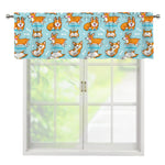 Happy Corgi Pattern Print Window Valance