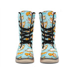 Happy Corgi Pattern Print Winter Boots