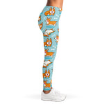 Happy Corgi Pattern Print Women's Leggings