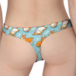 Happy Corgi Pattern Print Women's Thong