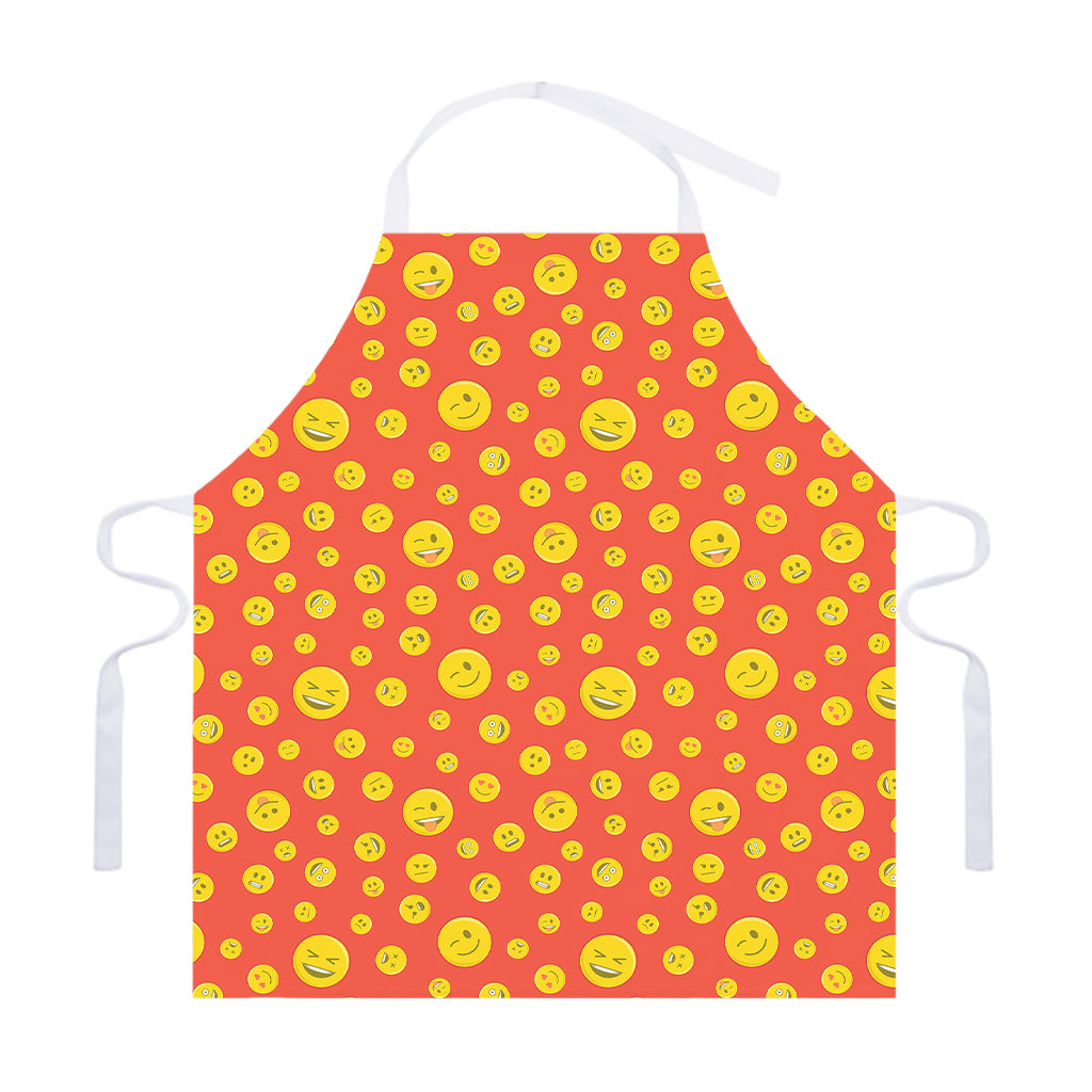 Happy Emoji Pattern Print Adjustable Apron