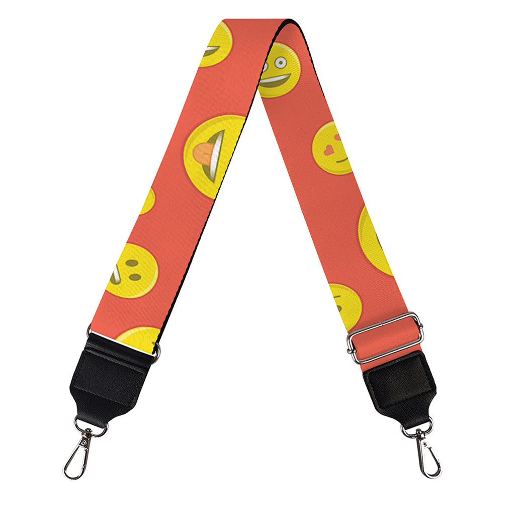 Happy Emoji Pattern Print Bag Strap