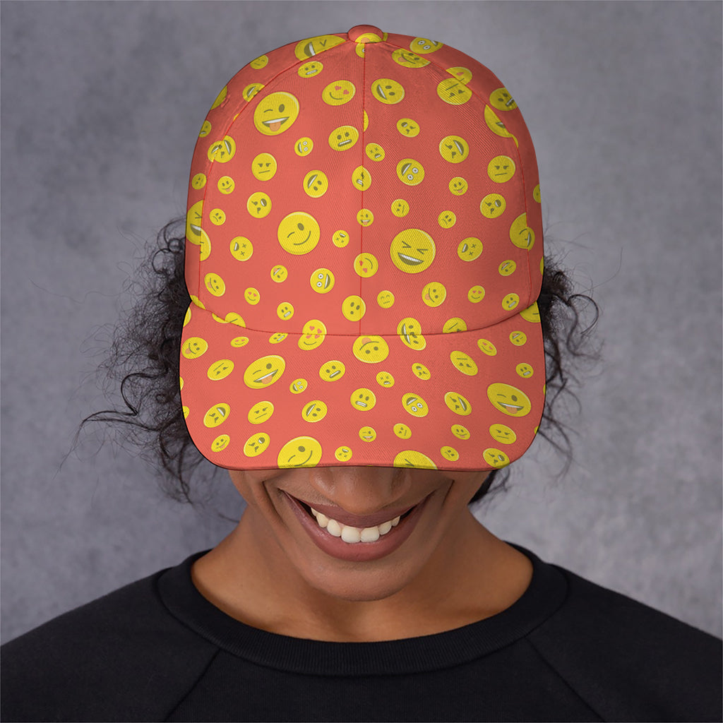 Happy Emoji Pattern Print Baseball Cap
