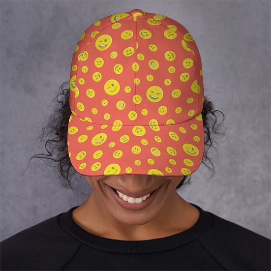 Happy Emoji Pattern Print Baseball Cap