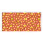 Happy Emoji Pattern Print Beach Towel