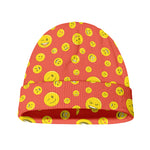 Happy Emoji Pattern Print Beanie