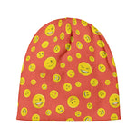 Happy Emoji Pattern Print Beanie