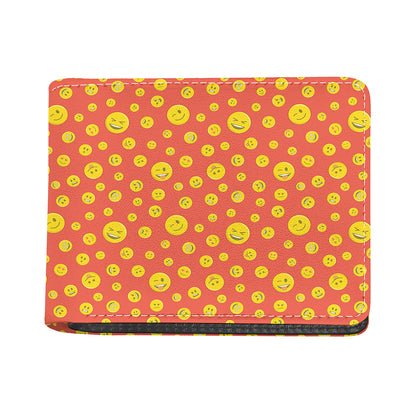 Happy Emoji Pattern Print Bifold Wallet