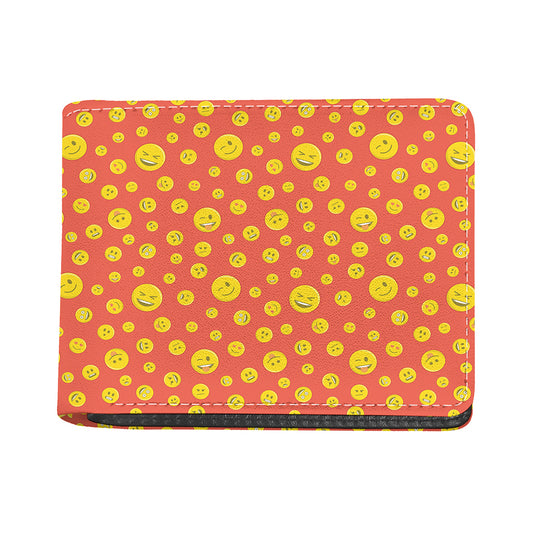 Happy Emoji Pattern Print Bifold Wallet