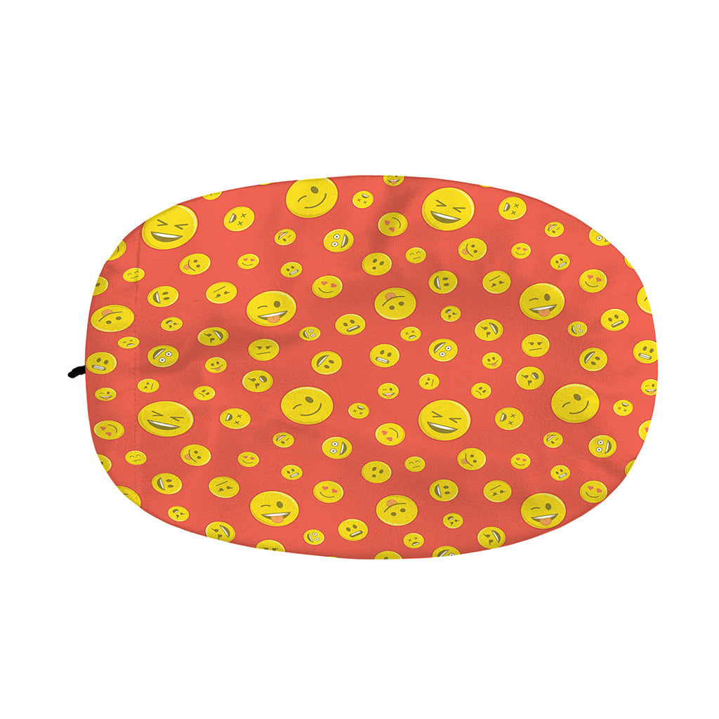 Happy Emoji Pattern Print Car Side Mirror Covers