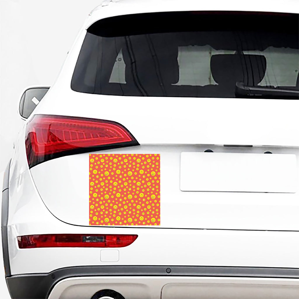 Happy Emoji Pattern Print Car Sticker