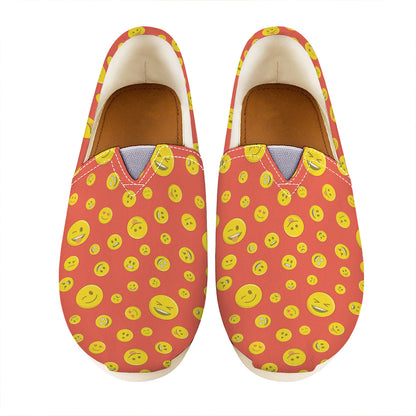 Happy Emoji Pattern Print Casual Shoes