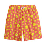 Happy Emoji Pattern Print Cotton Shorts