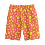 Happy Emoji Pattern Print Cotton Shorts