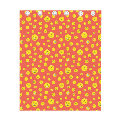 Happy Emoji Pattern Print Curtain