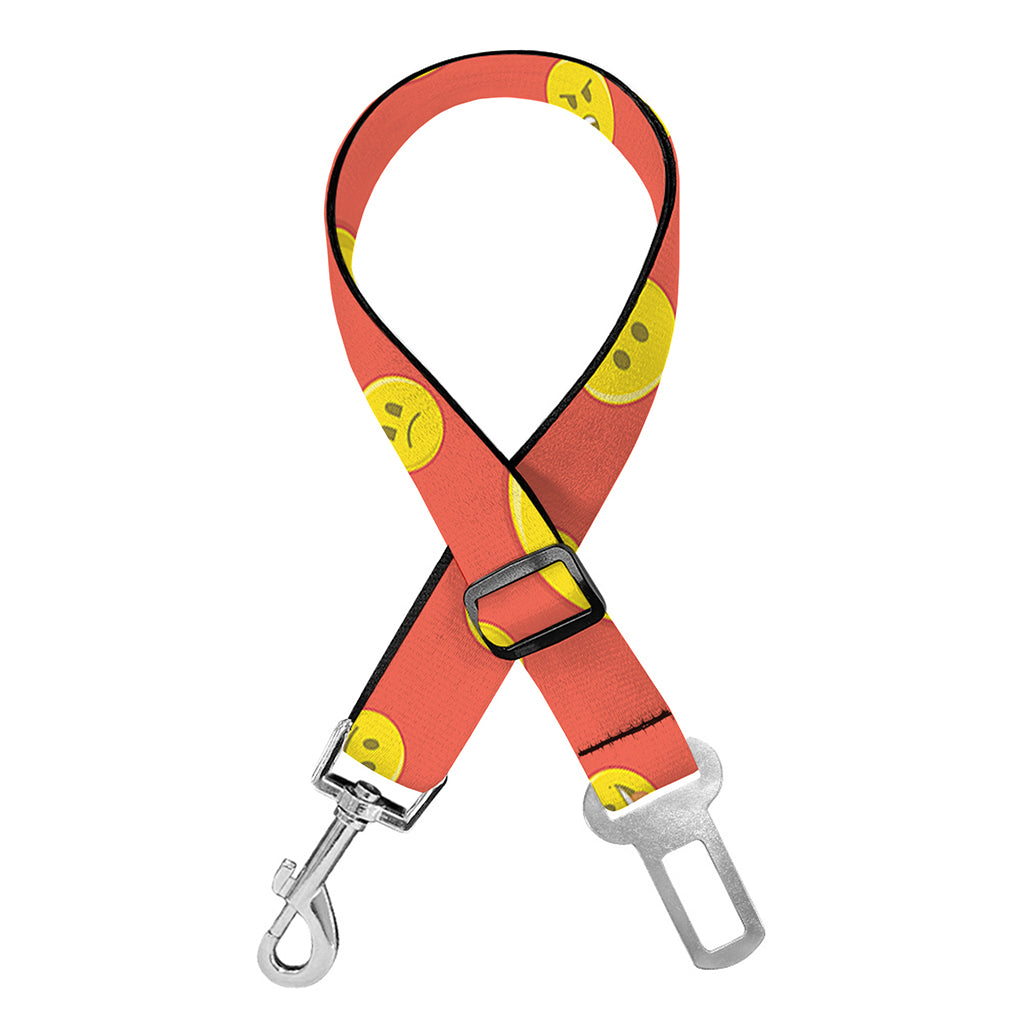 Happy Emoji Pattern Print Dog Seat Belt