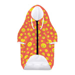 Happy Emoji Pattern Print Dog Zip Up Hoodie