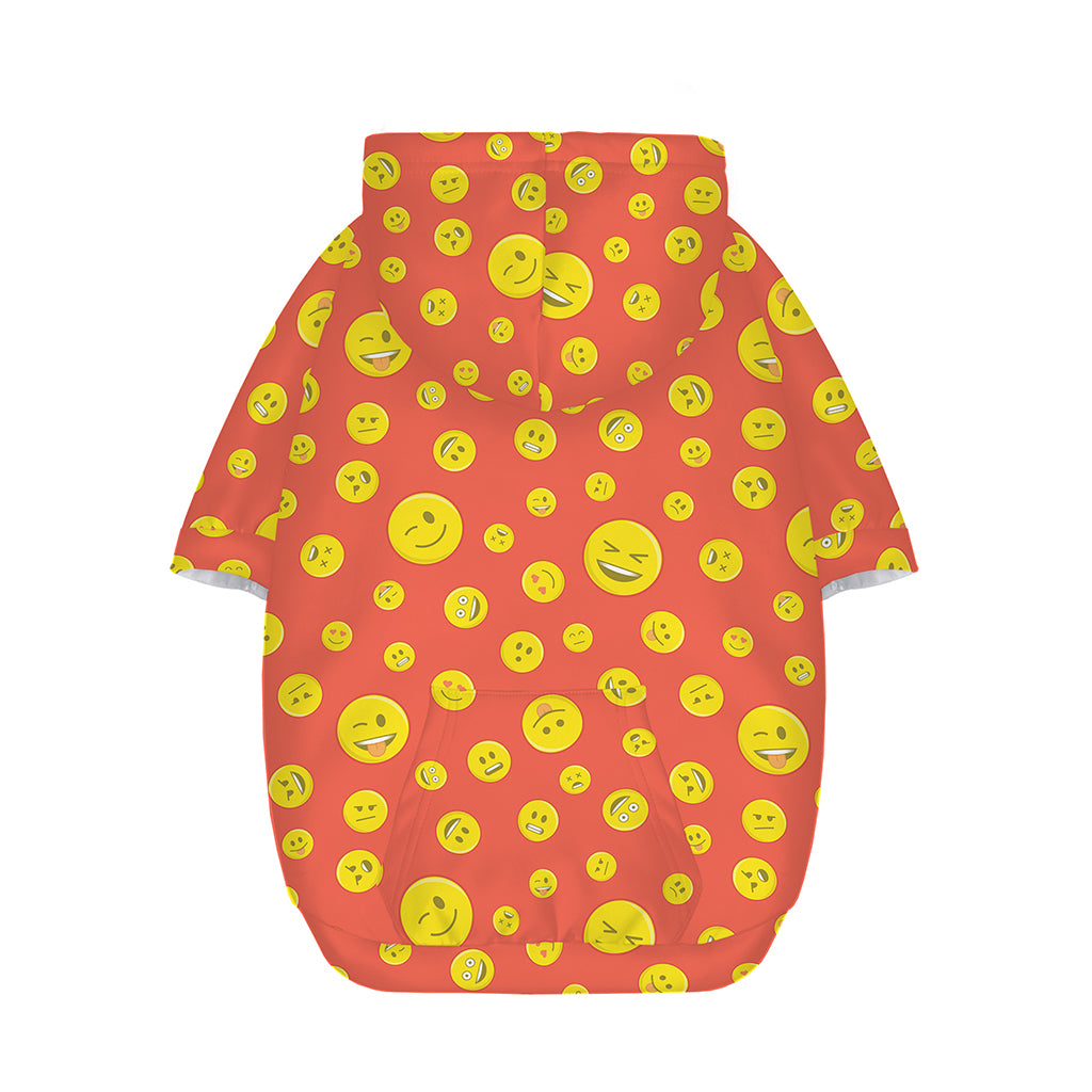 Happy Emoji Pattern Print Dog Zip Up Hoodie