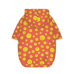 Happy Emoji Pattern Print Dog Zip Up Hoodie