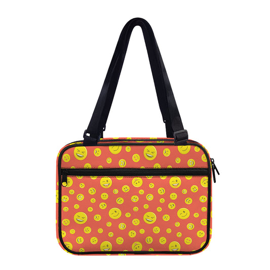 Happy Emoji Pattern Print Double Strap Bible Bag
