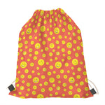 Happy Emoji Pattern Print Drawstring Bag