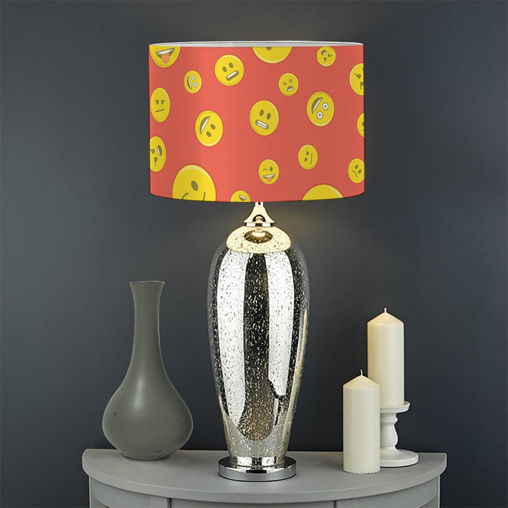 Happy Emoji Pattern Print Drum Lamp Shade