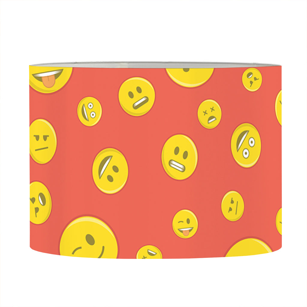 Happy Emoji Pattern Print Drum Lamp Shade