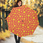 Happy Emoji Pattern Print Foldable Umbrella