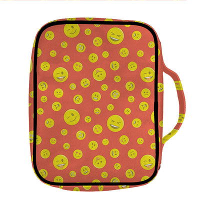 Happy Emoji Pattern Print Front Pocket Bible Bag