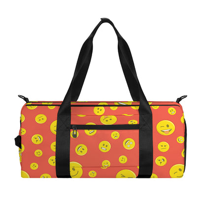 Happy Emoji Pattern Print Gym Bag