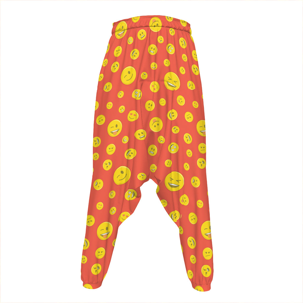 Happy Emoji Pattern Print Hammer Pants