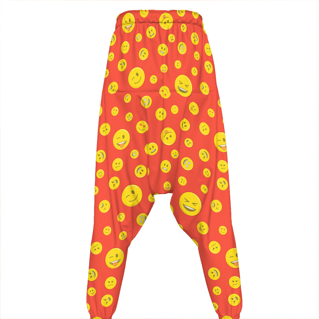 Happy Emoji Pattern Print Hammer Pants