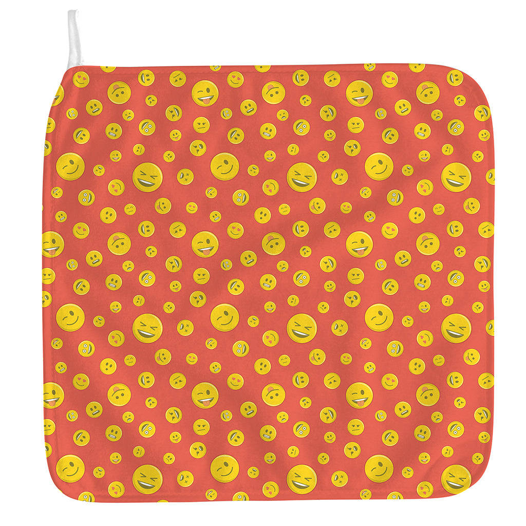 Happy Emoji Pattern Print Hand Towel