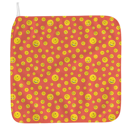 Happy Emoji Pattern Print Hand Towel