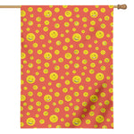 Happy Emoji Pattern Print House Flag