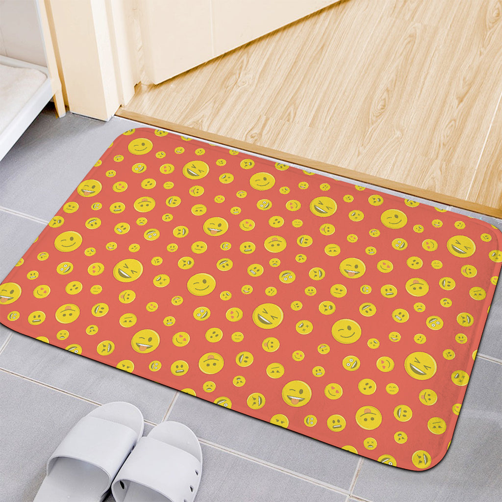 Happy Emoji Pattern Print Indoor Door Mat