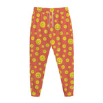 Happy Emoji Pattern Print Jogger Pants